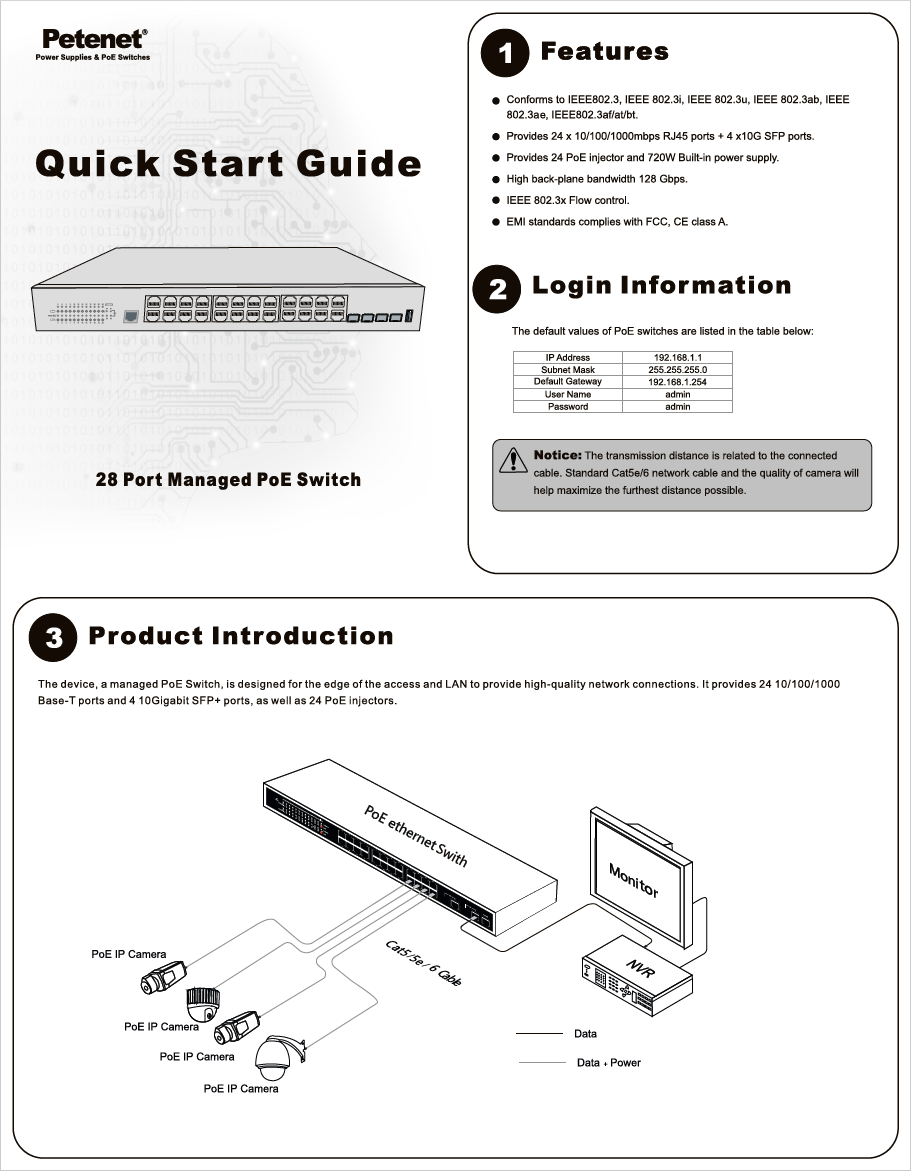 28-Port Gigabit L3 Managed PoE++ Switch with 4 10Gigabit Uplink Ports