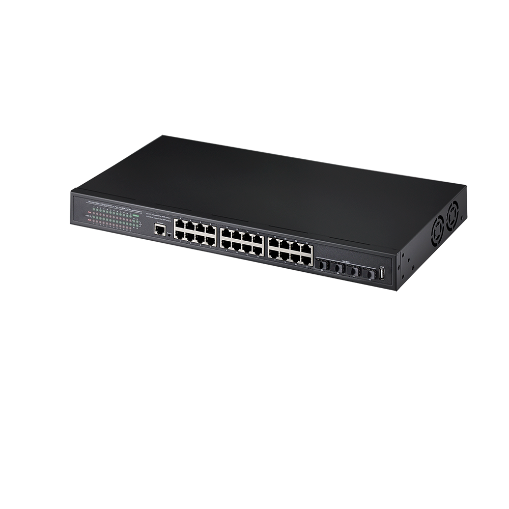 28-Port Gigabit L3 Managed PoE++ Switch with 4 10Gigabit Uplink Ports