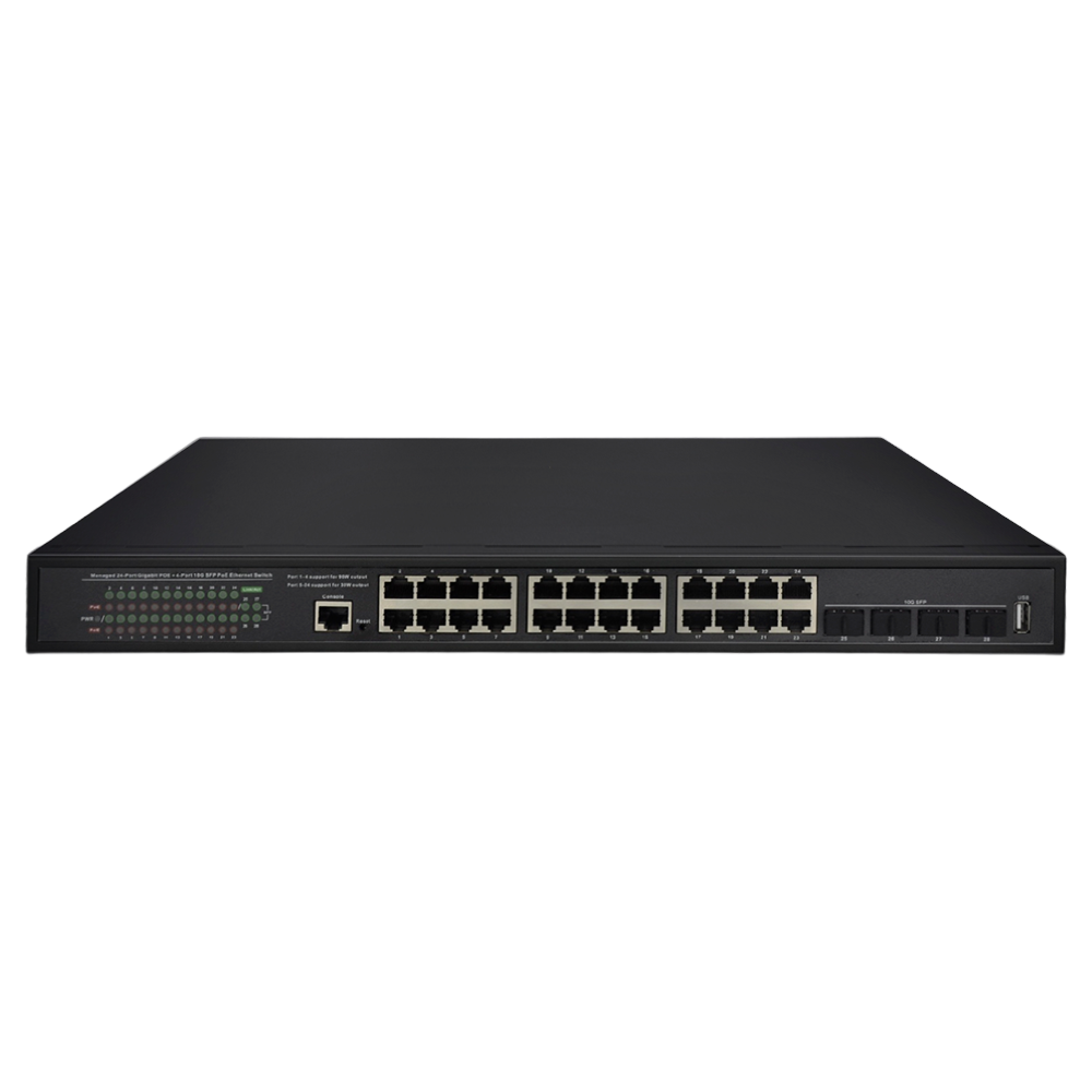 28-Port Gigabit L3 Managed PoE++ Switch with 4 10Gigabit Uplink Ports
