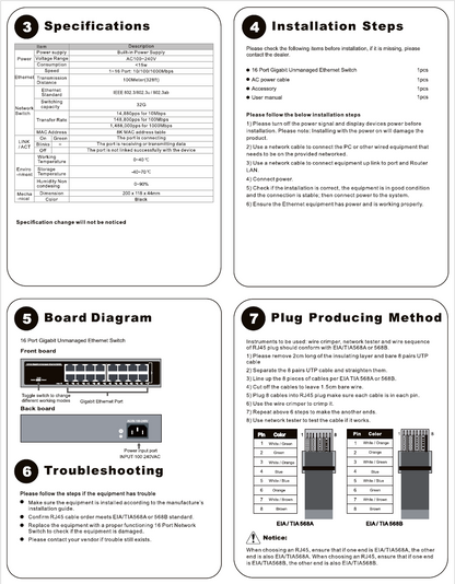 16-Port Gigabit Unmanaged Ethernet Switch