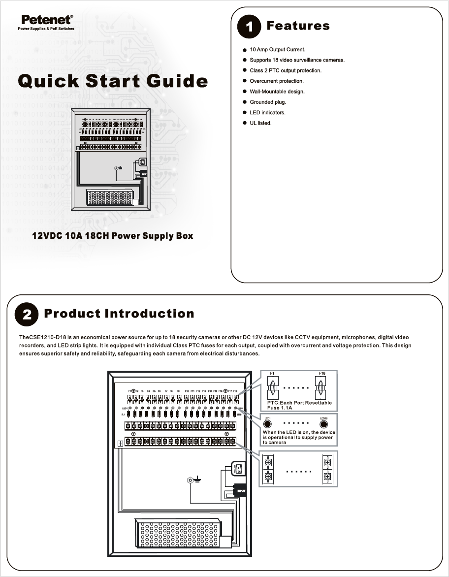 18-Ch 10A Power Supply Box