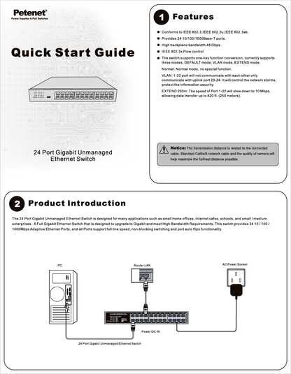 24-Port Gigabit Unmanaged Ethernet Switch