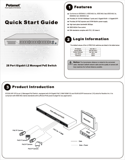 28-Port Gigabit L2 Managed PoE Switch