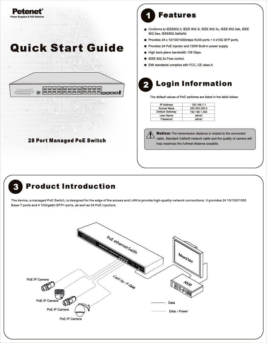 28-Port Gigabit/10Gigabit L3 Managed PoE Switch