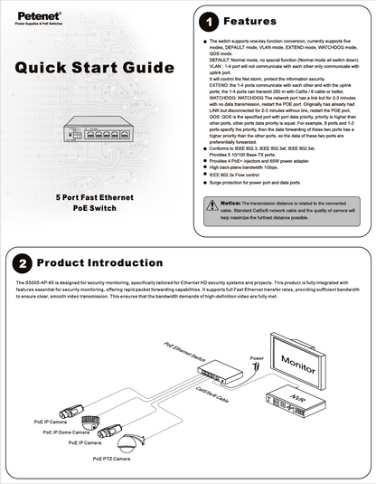 5-Port Fast Ethernet PoE Switch