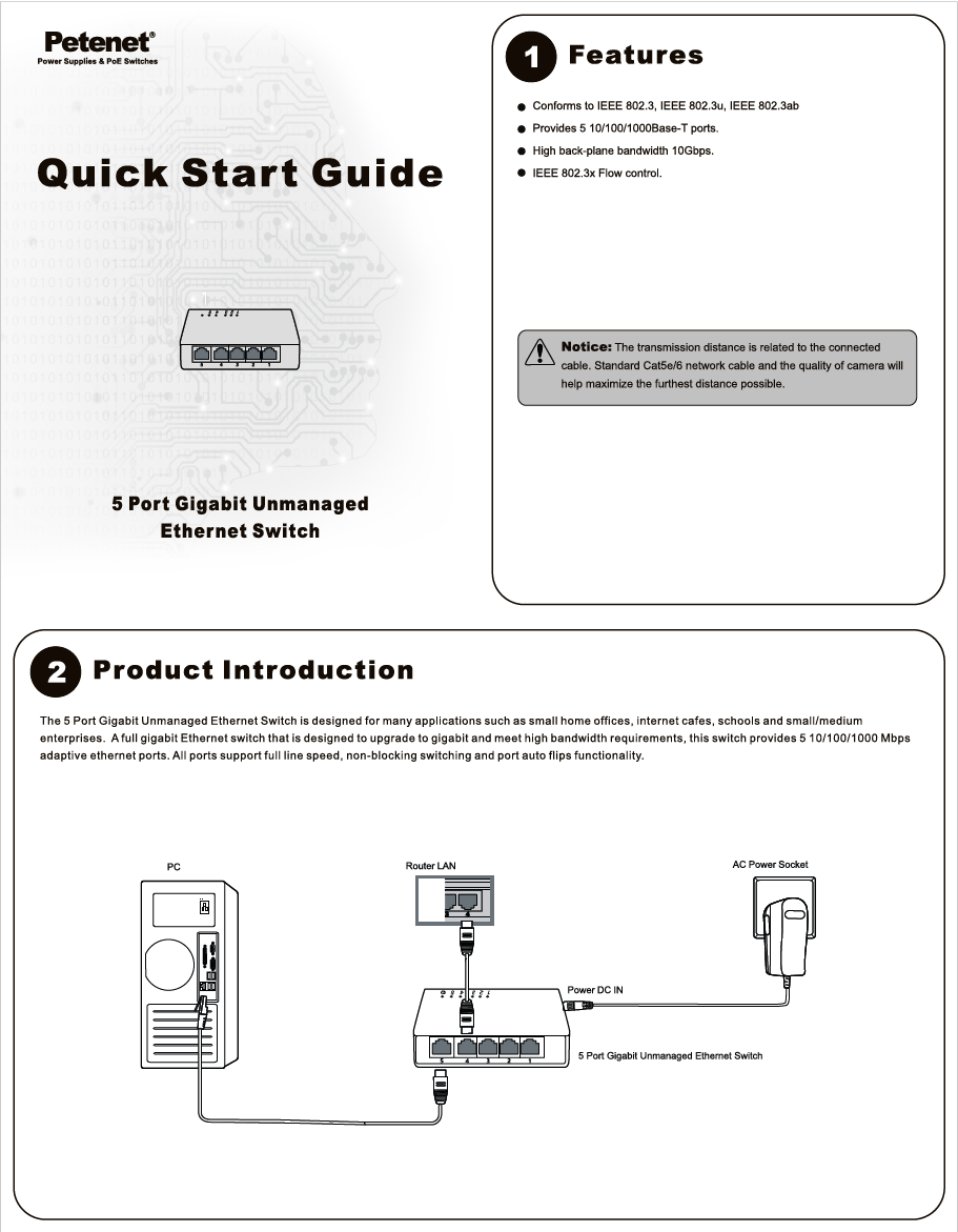 5-Port Gigabit Unmanaged Ethernet Switch