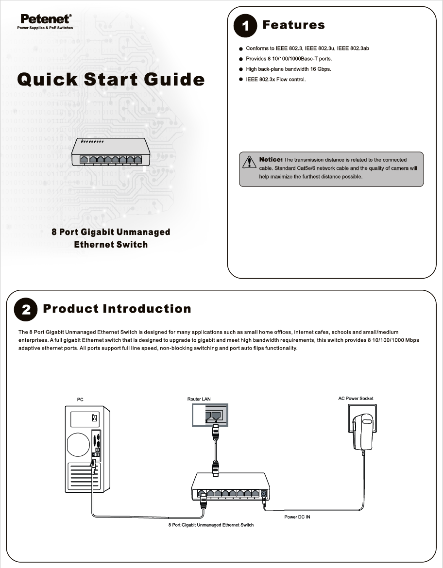 8-Port Gigabit Unmanaged Ethernet Switch