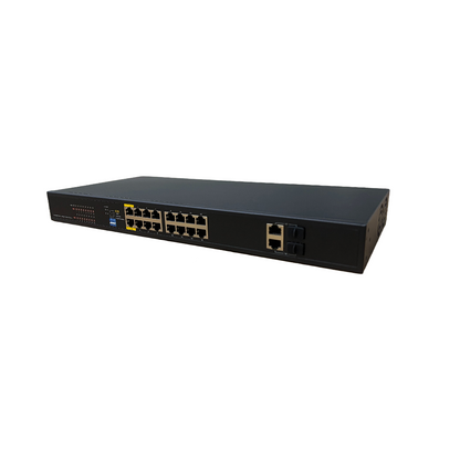 16-Port Gigabit Unmanaged PoE+ Switch with 2 Shared Gigabit ports