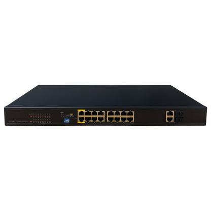 16-Port Gigabit Unmanaged PoE+ Switch with 2 Shared Gigabit ports